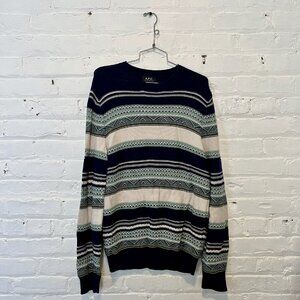 A.P.C. Rue Madame Paris Mens Large APC Textile Cotton Crewneck Sweater